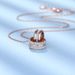 Interlocking Double Ring Necklace For Women Good Luck Crystal Element Clavicle Necklace Fashionable Live Broadcast_ipsvogv.com