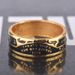 The Treaty Between United States And The Delaware Tribe: Howling Wolf Carving, Dollar Coin Pattern, Men's Ring_ipsvogv.com