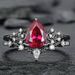 Sanjie Creative Set Flower Red Zircon Stacked With Personalized Light Luxury High End Women's Ring_ipsvogv.com