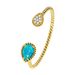 Women's Jewelry Beaded Prong-Set Gemstone Bracelet - New Waterdrop Cut Multicolor Synthetic Crystals Adjustable Opening Bangle_ipsvogv.com