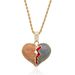 Men's Jewelry Personality Hot Style Broken Heart Shape Broken Heart Male And Female Couple Pendant Full Zircon Hip Hop Necklace_ipsvogv.com