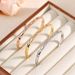 Korean Version Of Minimalist High-end Titanium Steel For Women With Light Luxury Niche Design, Half Circle Diamond Inlay_ipsvogv.com