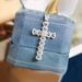 Hip Hop Style Mosang Ladder Cubic Zirconia Pendant Full Of Diamonds, Cross Necklace, Collarbone Chain, Female_ipsvogv.com