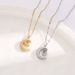 100 Language Projections, I Love You Titanium Steel Necklace, Female Micro Inlaid with Diamond Moon Collar Chain_ipsvogv.com