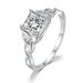 Celtic Knot Square Zircon Plated White Gold Ring Classic Simple Engagement Women's Ring_ipsvogv.com