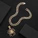 Personalized Design Alien Spider Pendant Hip Hop Full Diamond 3D Cuban Chain Necklace Jewelry_ipsvogv.com