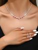 Women’s Jewelry Set Fashion Light Luxury Water Drop Diamond Tassel Earrings Necklace Set Temperament Fashion Clavicle Chain Niche High End Jewelry_ipsvogv.com