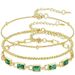 Women's Jewelry Brass Real Gold Electroplating Stacking Wear Three Layers Inlaid With Colored Zircon Light Luxury Ladies Bracelet_ipsvogv.com