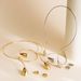 N12345 new creative niche design metal minimalist droplet shaped collar bracelet earring set_ipsvogv.com