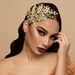 Handcrafted Champagne Crystal Bridal Headband With Rhinestone Chains For Wedding Accessories Diamond Piece Bridal Hair Accessories_ipsvogv.com