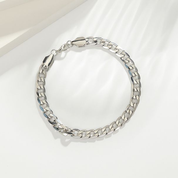 for Men Hip-Hop Alloy Plain Circle Jewelry Simple Fashion Punk Cuban Trendy Brand Bracelet Couple Style_ipsvogv.com