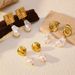 Women’s Jewelry Set Fashion INS Niche Design Style Titanium Steel Earrings Stainless Steel Plated Gold Pearl Pendant Irregular Earrings For Women_ipsvogv.com