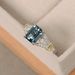 Sanjie New Set Topaz Sky Blue Square Diamond Zircon 14k Gold Color Separation Ring_ipsvogv.com
