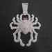 Punk Trendy 3D Large Spider Pendant Necklace Hip Hop Street Dance Diamond-Encrusted Cuban Chain Men's Accessories_ipsvogv.com
