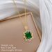 Sparkling 【 】 Green Light Luxury Charm Gorgeous Full Diamond Necklace Women's Versatile Clavicle Chain Titanium Steel 【 】_ipsvogv.com
