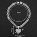 New Personalized One Arrow Piercing Pendant Heart-shaped Full Fashionable Street Hip-hop Diamond Cuban Necklace_ipsvogv.com
