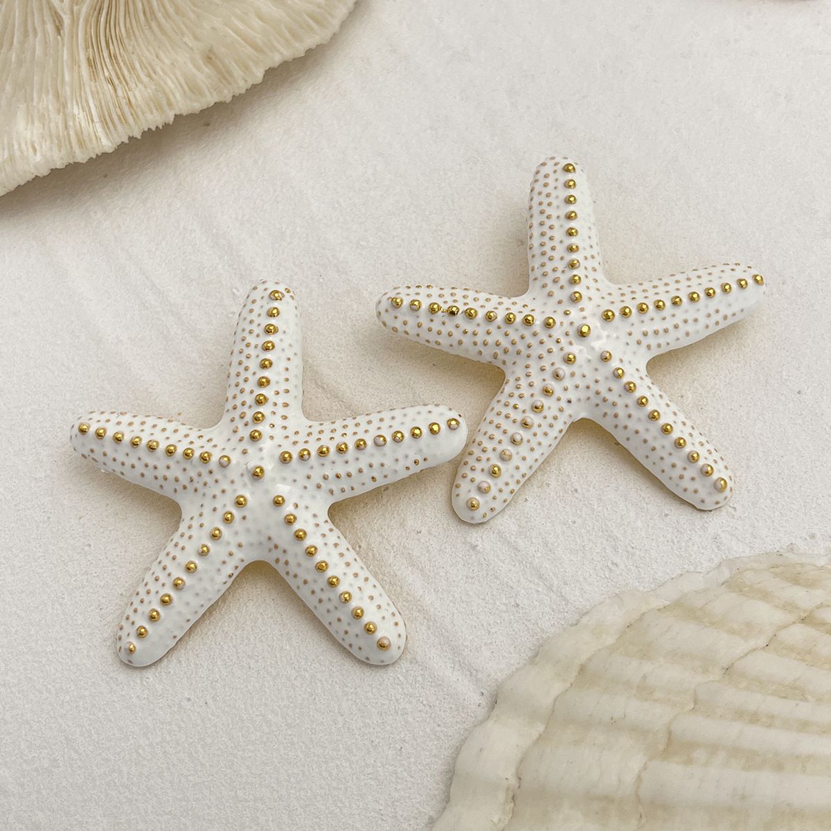 Ocean Style Alloy Starfish Studs Exaggerated Geometric Summer Beach Fashion Earrings_ipsvogv.com