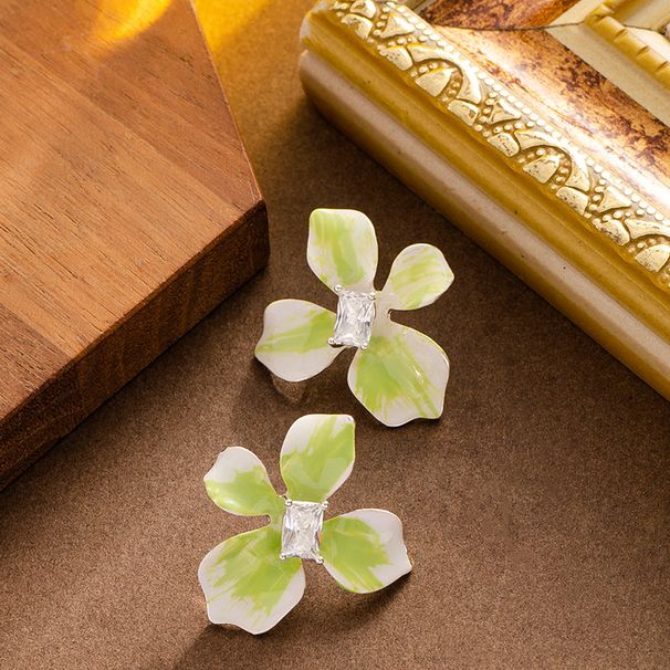 French Fashion Exquisite Diamond Inlaid Zircon Enamel Drip Glazed Flower For Women With A Sense Of Light Luxury, Simple_ipsvogv.com