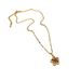 Titanium Steel 【 】 Pomegranate Red Five Leaf Flower Light Luxury Temperament Gorgeous Full Diamond Necklace Women's 【 】_ipsvogv.com
