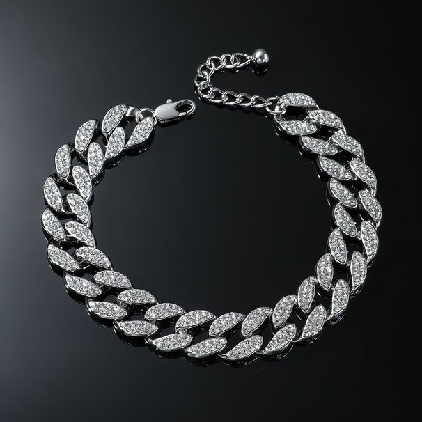 Hip Hop Full Cuban Chain Hiphop Men's Fashion Diamond Foot Punk Jewelry_ipsvogv.com