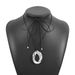 11775ZA Design Hollow Metal Circle Earrings Sweet Cool Adjustable Wax Rope Pendant Necklace_ipsvogv.com