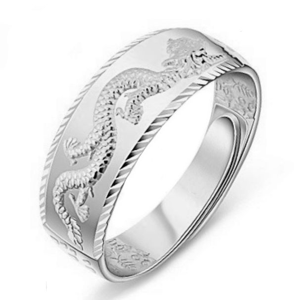 Mighty Pattern Plated Men's Open End Dragon Fashion Ring Jewelry_ipsvogv.com