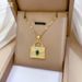 】 Green 【 Bag Light Luxury Charm Gorgeous Full Diamond Necklace Women's Versatile Clavicle Titanium Steel Chain 【 】_ipsvogv.com
