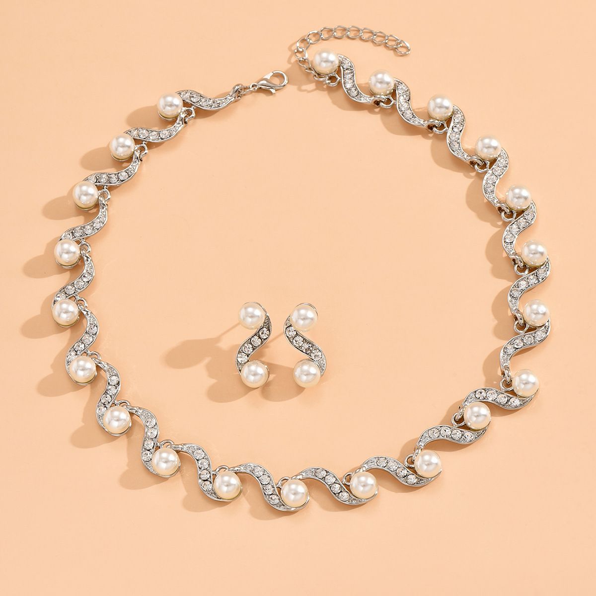 Women’s Jewelry Set Fashion Jewelry Hot Selling Women's Pearl S Shaped Jewelry New Bridal Wedding Accessories_ipsvogv.com
