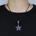 Trendy Hip Hop Star Pendant Necklace For Men And Women - Stainless Steel Cubic Zirconia Jewelry With Adjustable Chain In White, Pink, Purple_ipsvogv.com