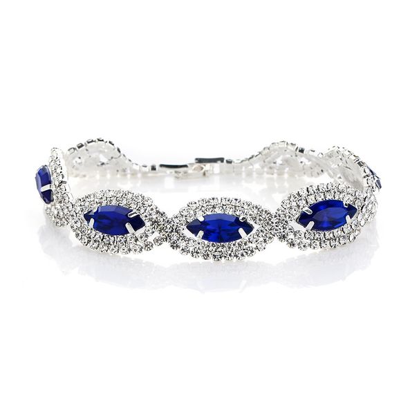 Women’s Jewelry Set Fashion Temperament Luxury Sapphire Necklace Earrings Bracelet Four Piece Set Women's Jewelry Wedding Dress_ipsvogv.com