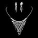 Bridal Wedding Necklace Set - Full Diamond Mesh Design (Evening Party, Elegant Rhinestone Jewelry, 18-20 Inch Adjustable Chain, Gift Box Included)_ipsvogv.com
