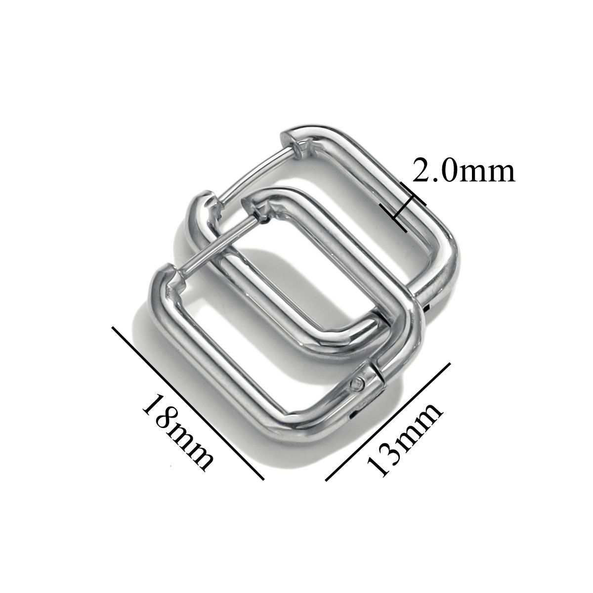 Titanium Steel Square Simple And Fashionable, Smooth Rectangular Earrings, DIY Ac, Waterproof, Vacuum Plated_ipsvogv.com