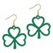 St. Patrick's Day Personalized Green Acrylic Glitter Clover Drop Earrings_ipsvogv.com