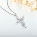 Retro Butterfly Cross Pendant Necklace Female S925 Sterling Silver Jewelry Processing_ipsvogv.com