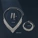 Hot Selling Bride Necklace High-end Versatile Rhinestone Collarbone Chain Earrings Bracelet Three-piece Set_ipsvogv.com