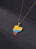 Venezuela/Dominican Republic/Paraguay South America map necklace stainless steel pendant accessories_ipsvogv.com