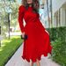 Women's Clothing women's autumn puff sleeve top pleated skirt two piece suit_ipsvogv.com