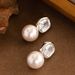 Small Niche Design, Irregular Sparkling Diamond Zircon Pearl Earrings, Feminine Temperament, Simple, Fashionable,_ipsvogv.com