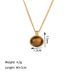 Fashion Jewelry Dongling Jade Round Pendant Figaro Stainless Steel Necklace With Gold Plated Collar Chain For Women_ipsvogv.com