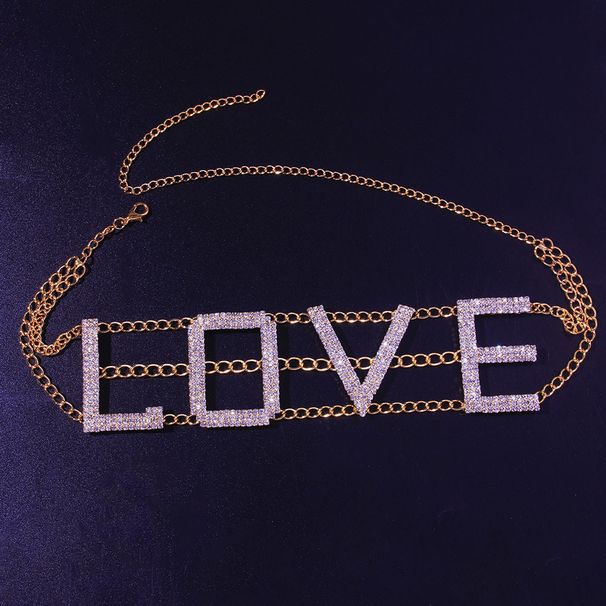 Hot Sale LOVE Letter Necklace Fashion Light Luxury Rhinestone Alloy Necklace Women Hot Selling Customizable Necklace_ipsvogv.com
