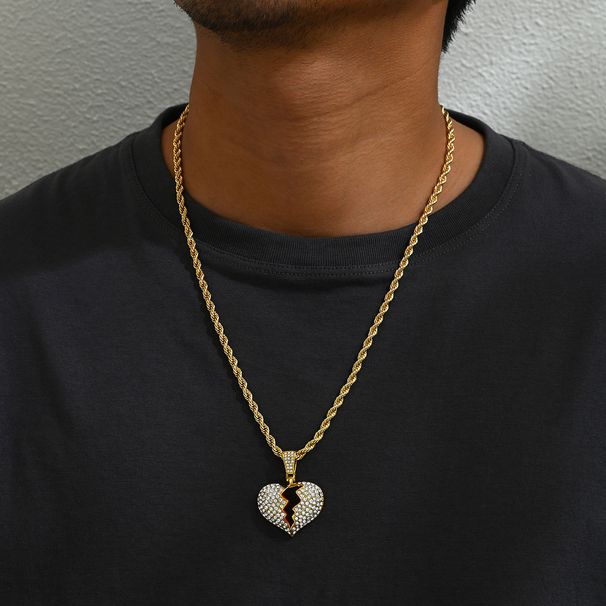 Minimalist fashionable OL American hip-hop necklace for men personalized inlay and niche design, Cuban chain with a_ipsvogv.com