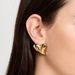 Unisex High End Fashion Design Earrings Personality Niche Versatile Glossy Gold And Silver Heart Earrings_ipsvogv.com