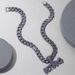 Hip Hop Exaggerated Purple Full Letter King Pendant Necklace For Men's Cool Cuban Diamond Embellishments_ipsvogv.com