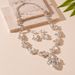 Light luxury style diamond-encrusted water drop stud earrings sweater chain 2-piece set, personalized temperament high-end necklace_ipsvogv.com