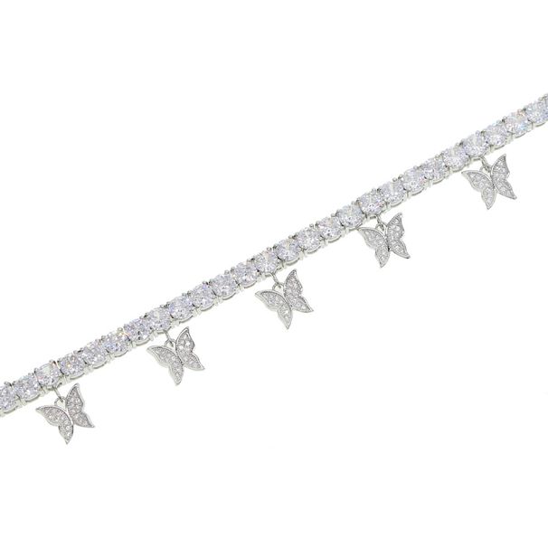 Women's Jewelry Animal Butterfly Pendant Anklet Inlaid With White Pink Zircon Ladies 5mm Tennis Chain Jewelry_ipsvogv.com