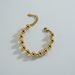 Fashion Simple Vacuum Plating Titanium Steel Hollow Bead Bracelet INS Style Light Accessories_ipsvogv.com