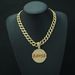 Disc Full Diamond BAWSB Alloy Pendant, Personalized, Trendy, Fashionable, Versatile, Men's Hip Hop Accessory Necklace_ipsvogv.com