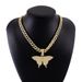 Street Hip-Hop Rhinestone Butterfly Hiphop Trendy Couple Cuban Necklace Pendant_ipsvogv.com