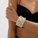 B2005 Geometric Simple Fashion Multiple Rows of Elasticity Widening Pearl Internet Celebrity Creative Elegant Bracelet_ipsvogv.com
