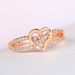 Fashion heart shaped women's engagement ring zircon micro inlaid real gold plated_ipsvogv.com